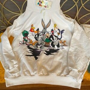 Vintage Deadstock Warner Brothers 1995 Looney Tunes Hoodie and Sweats.